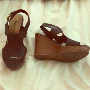 Black wedge sandal